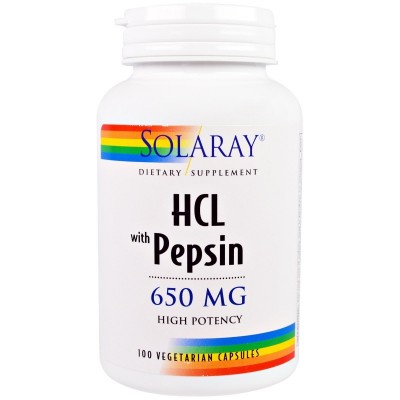 Solaray HCL Pepsin 650 mg 100 caps